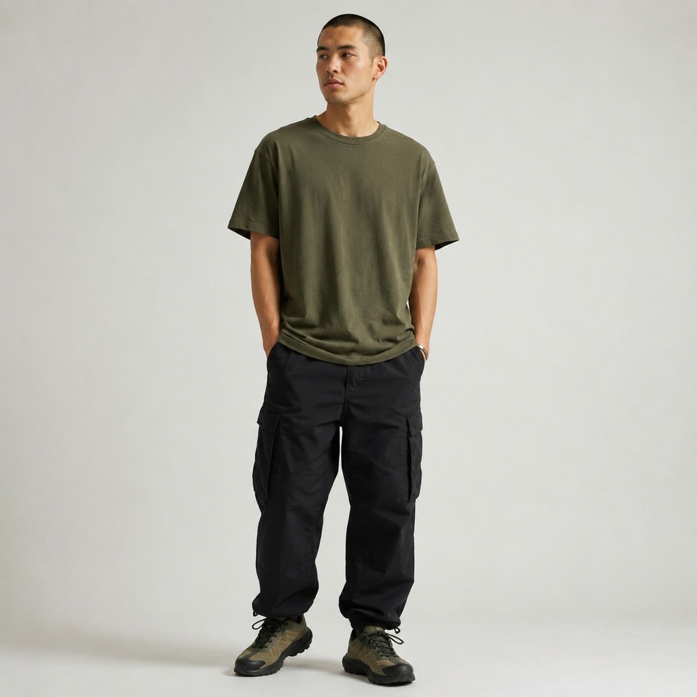 NEW American Giant Brushed Crew Tee Shirt Men Large Army Green Short Sleeve USA